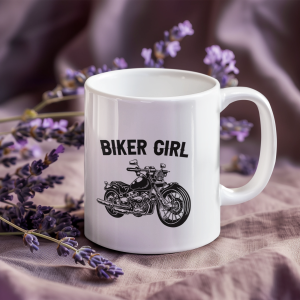 coffee-mug-mockup-featuring-ai-created-lavender-flowers-m38432 (7) Biker girl šolja